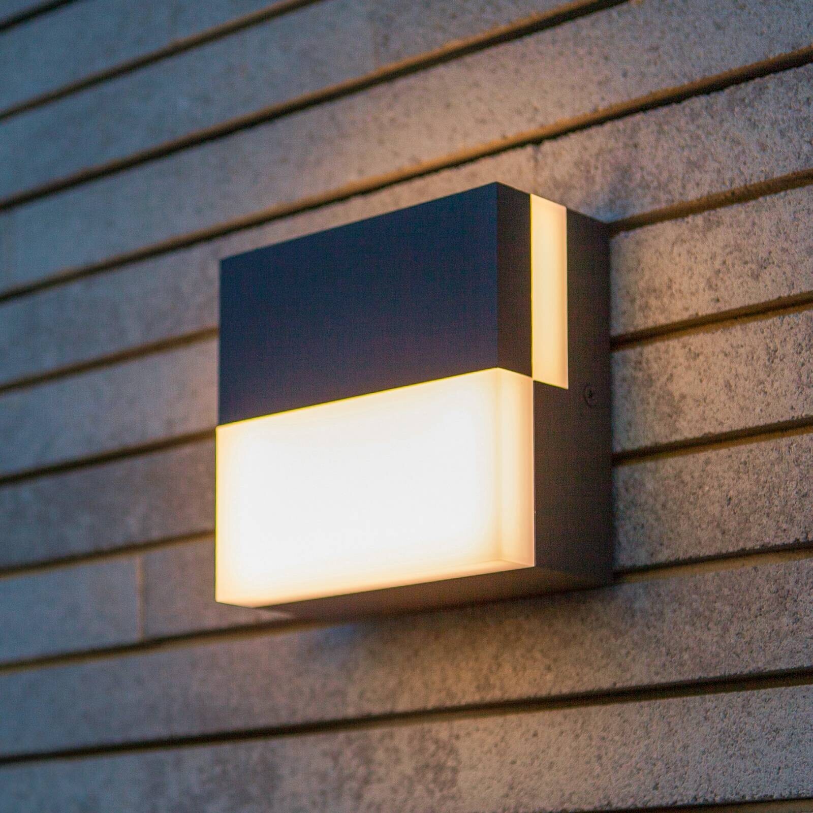 Vonkajšie nástenné LED svietidlo DOMINO, tmavošedé, 14 x 14 cm, IP65