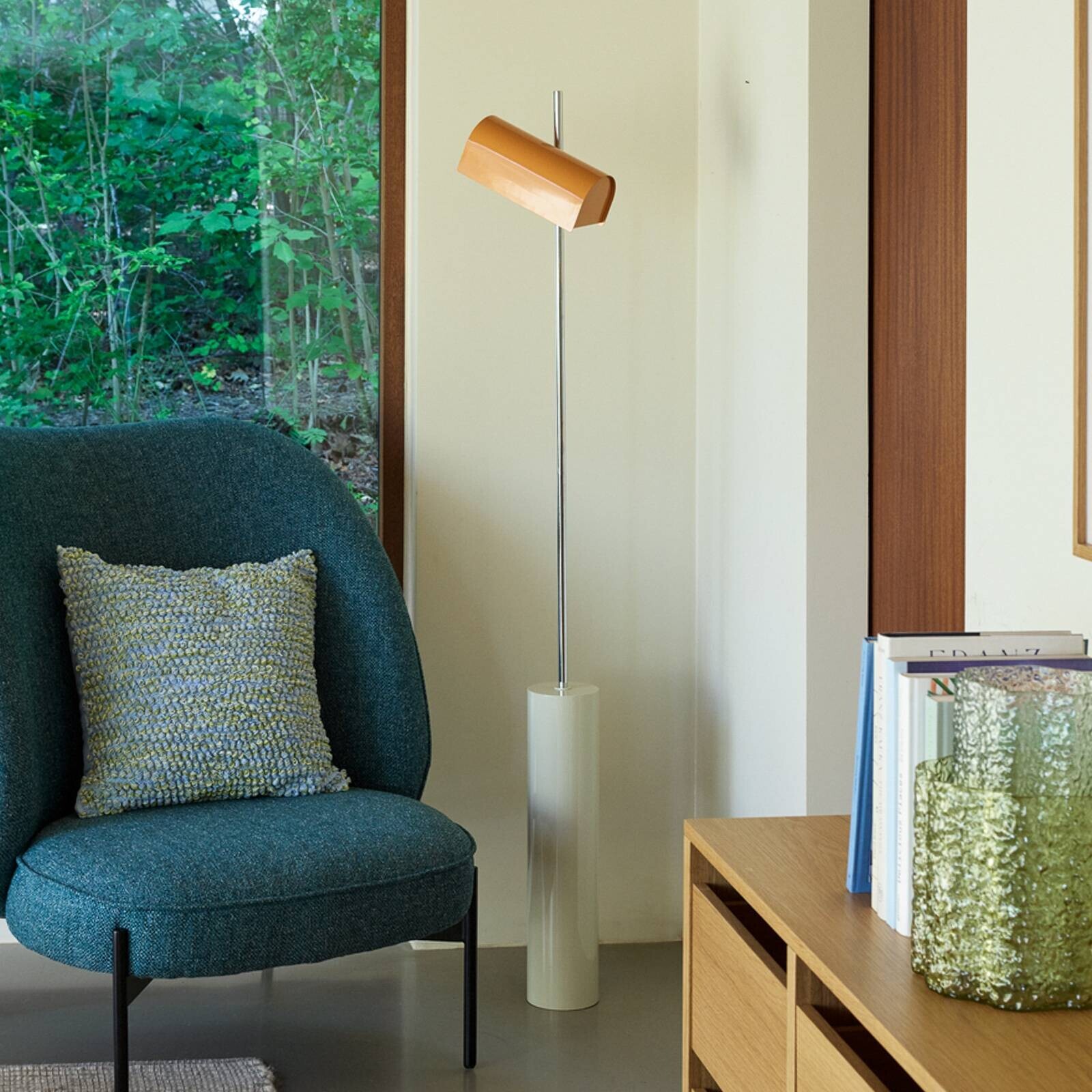 LED stojacia lampa Reflector, oranžové, výška 160 cm, železo