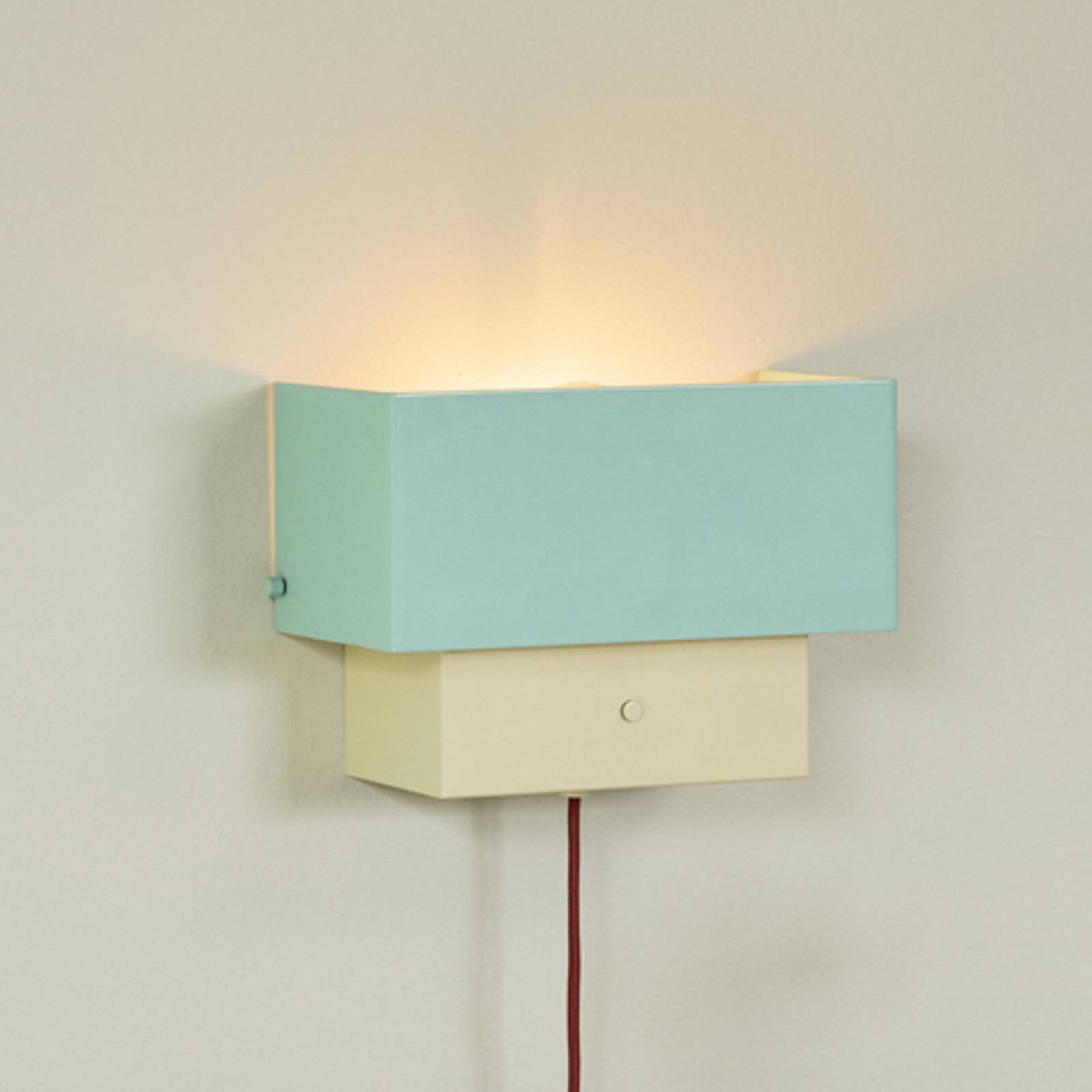 Nástenné svetlo ART, modrá/piesková, šírka 22 cm, železo