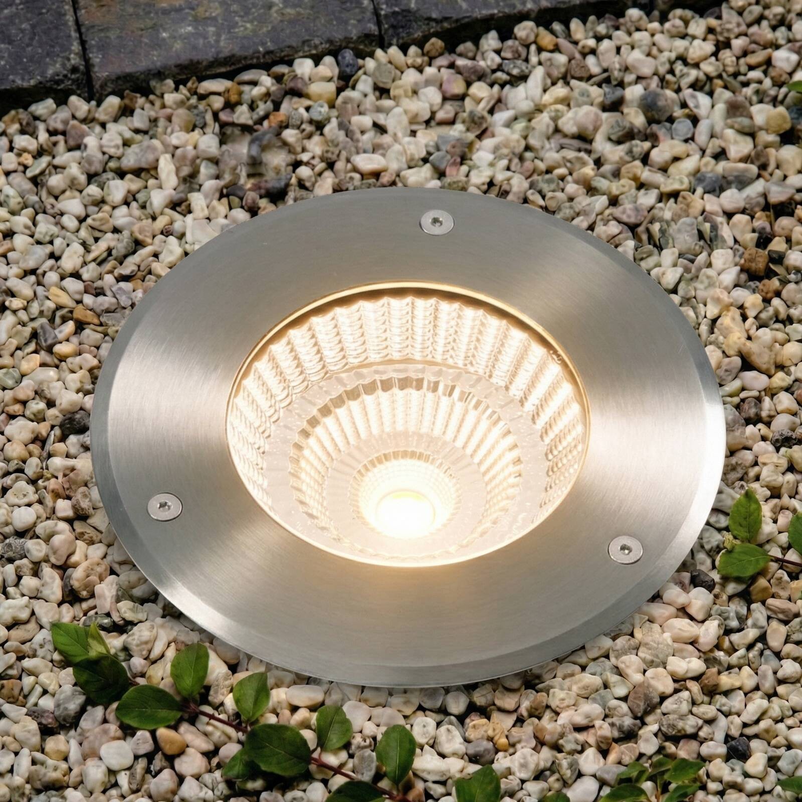 Arcchio LED bodové svietidlo na zapustenie do podlahy Thentos, Ø 18 cm, 60°,