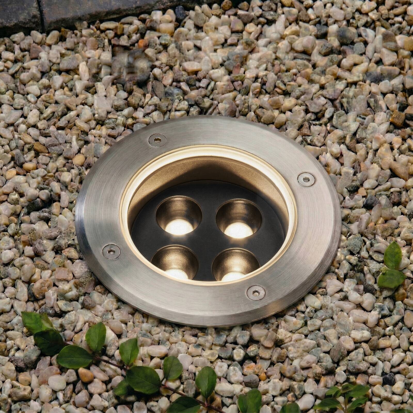 Arcchio LED bodové svietidlo na zapustenie do podlahy Thentos, Ø 12 cm, 40°,
