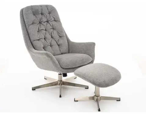 Hojdacie kreslo s podnožkou Swift, holubia šedá látka%