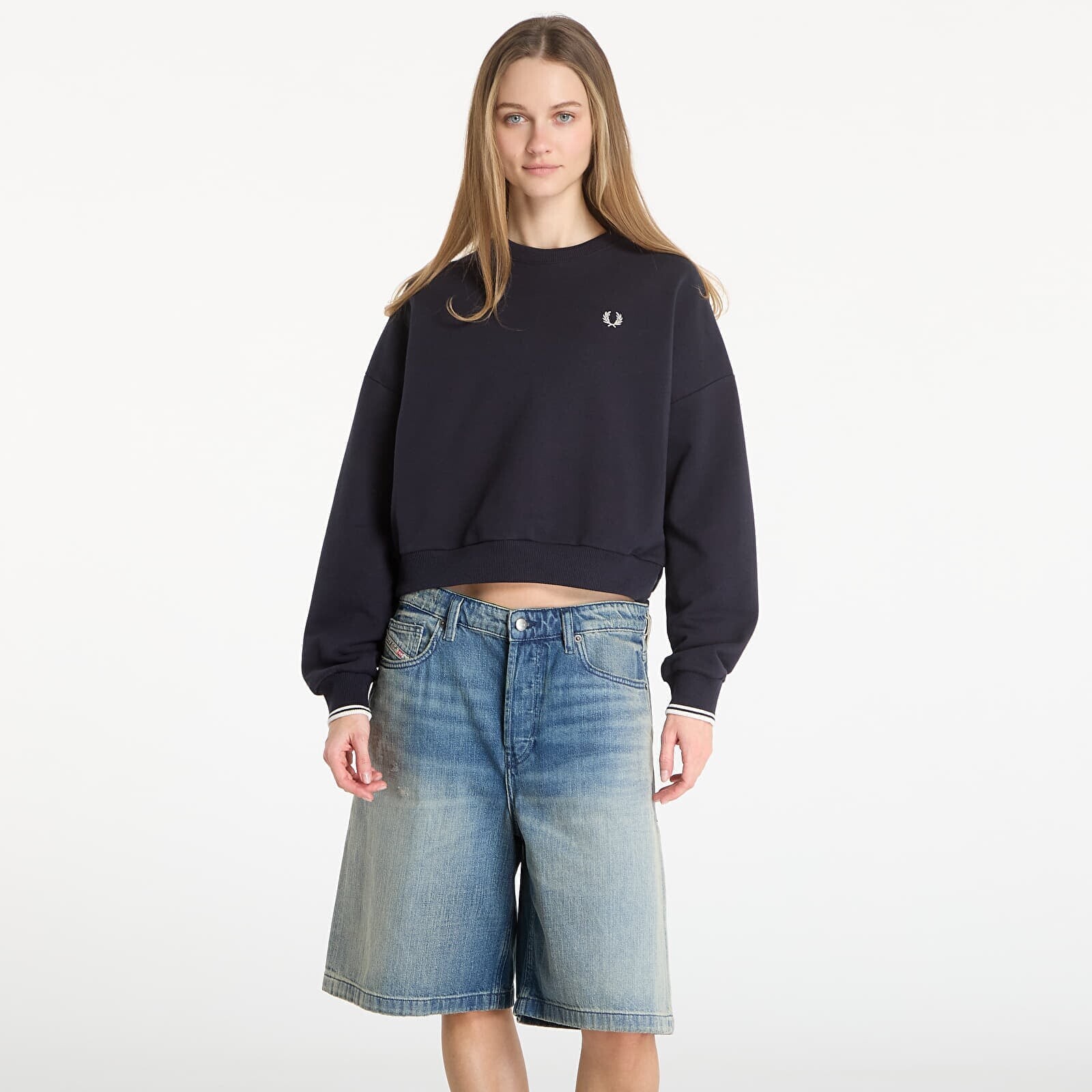 Mikina FRED PERRY Tipped Sweatshirt Navy 10