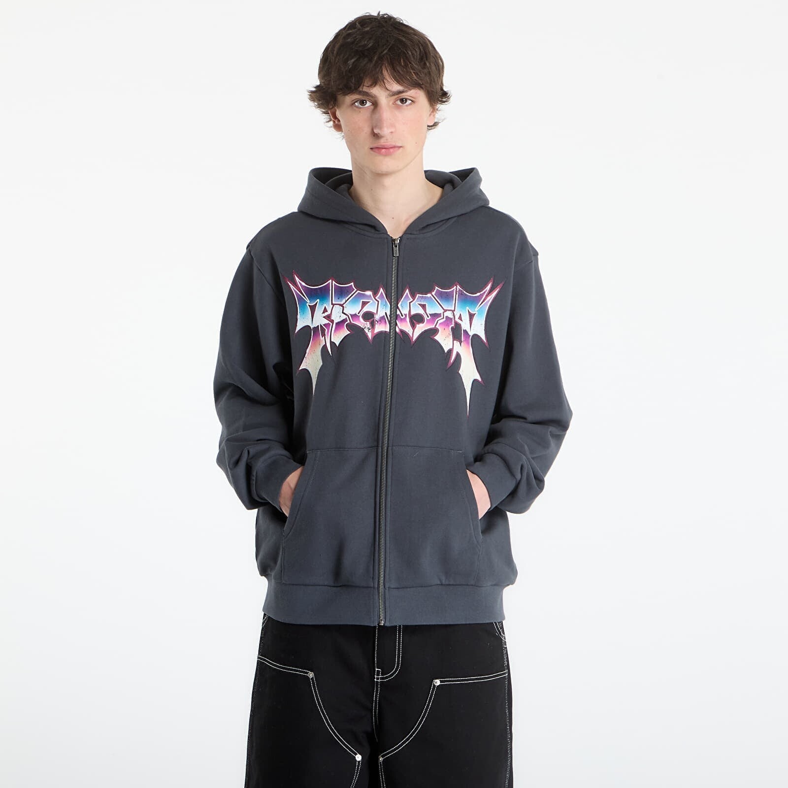 Mikina RIPNDIP Noid Zip Hoodie Charcoal Wash M