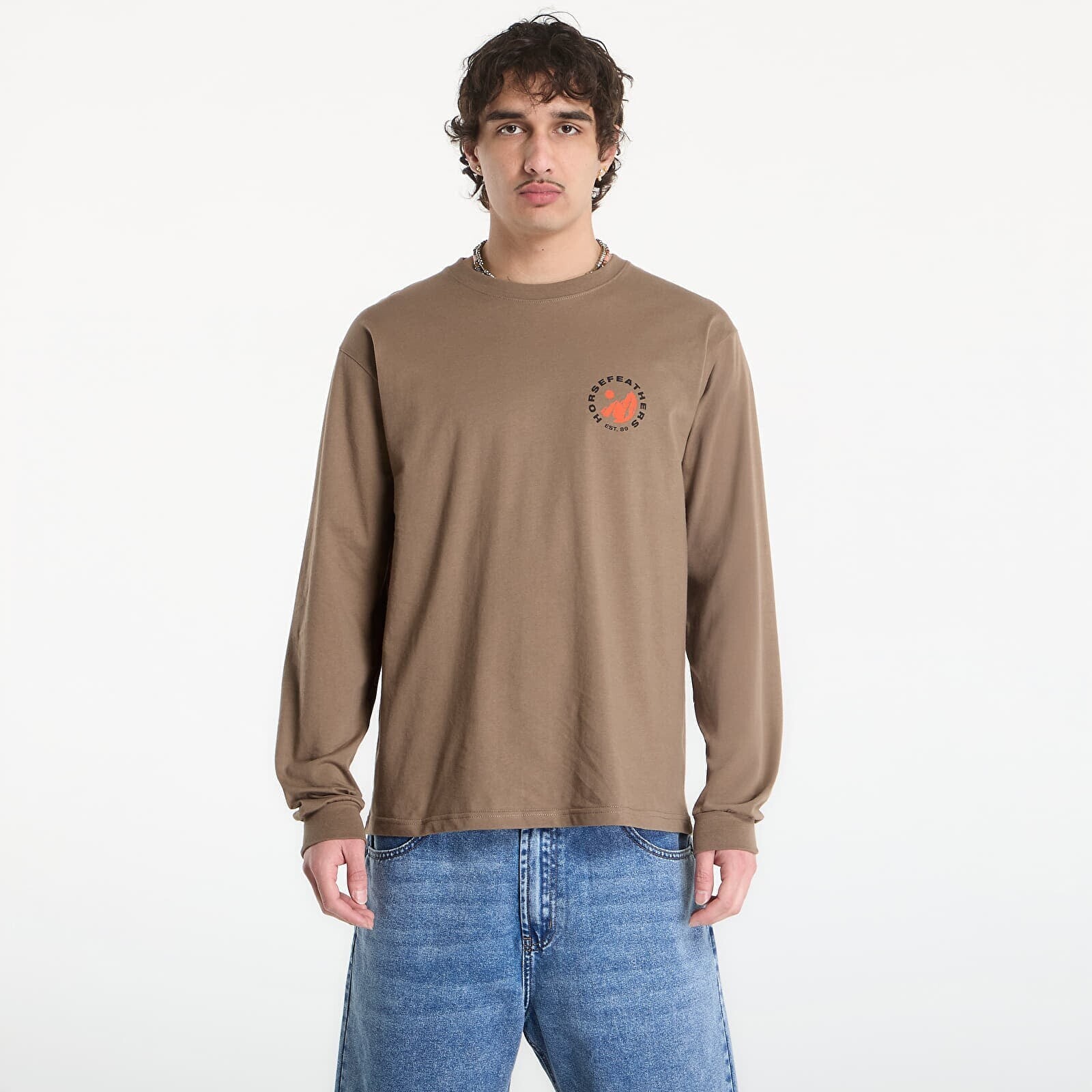 Tričko Horsefeathers Altitude Ls T-Shirt Fossil M