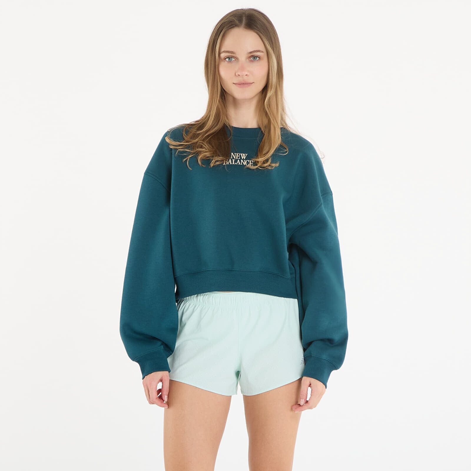 Mikina New Balance Linear Heritage Fleece Crew Medusa Green M