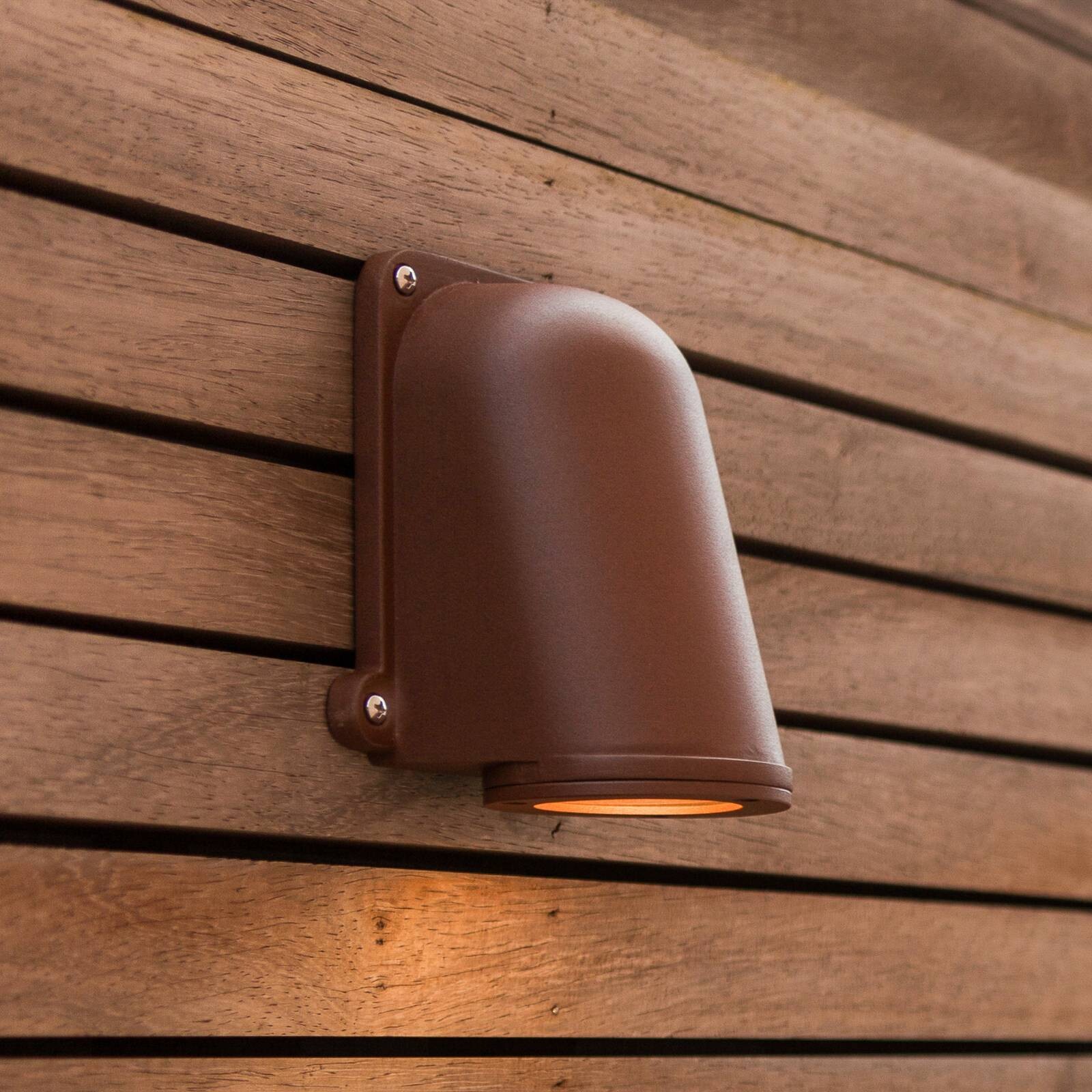 Vonkajšie nástenné svietidlo ANCOR, hnedé, výška 15 cm, kov, GU10, IP54