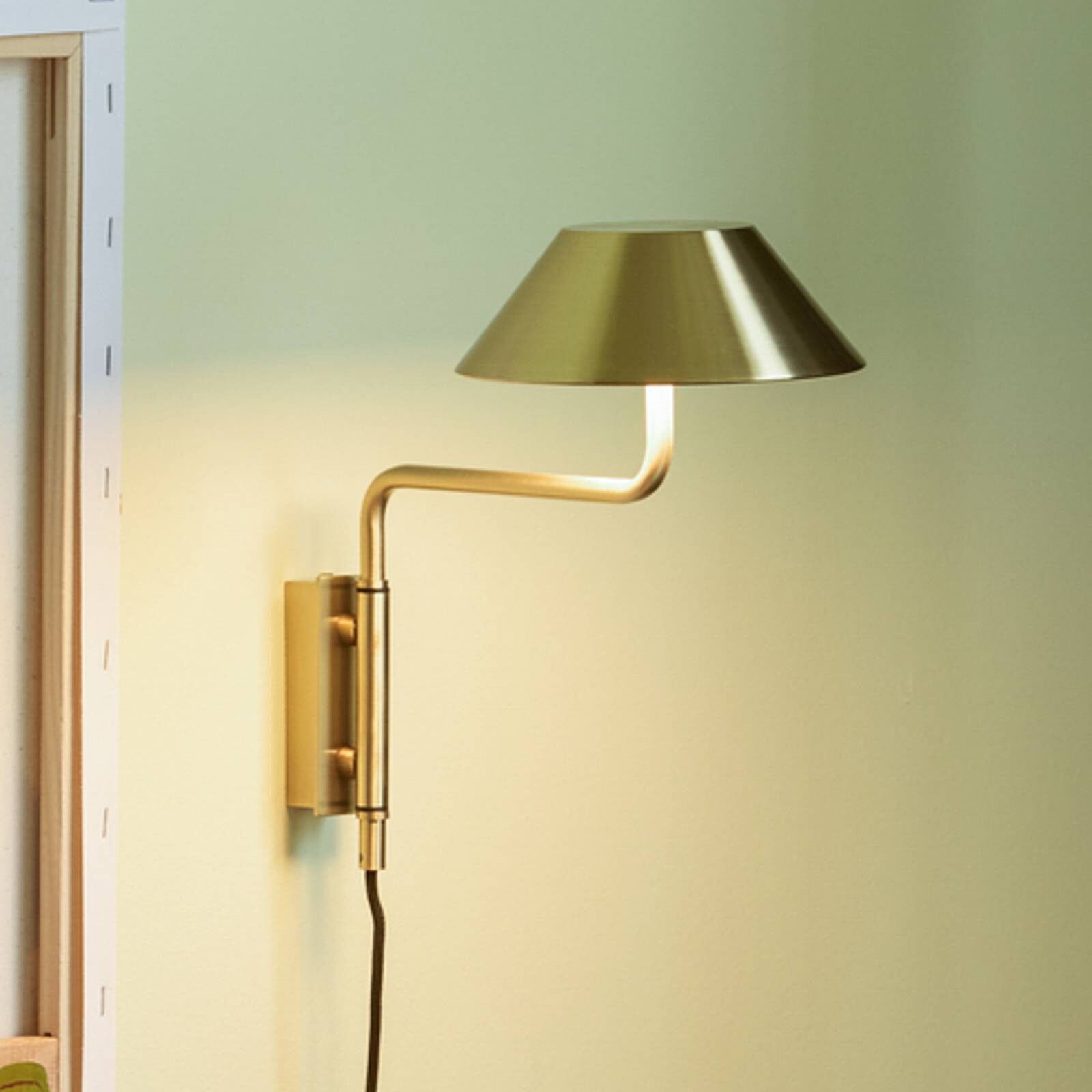 LED nástenné svetlo COVER, v mosadznej farbe, výstupok 30 cm, kov