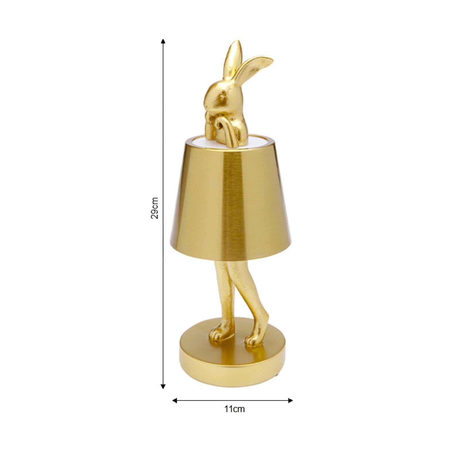 Stolné LED svietidlo na batérie Kare Animal Rabbit, zlatá, IP44, 29 cm