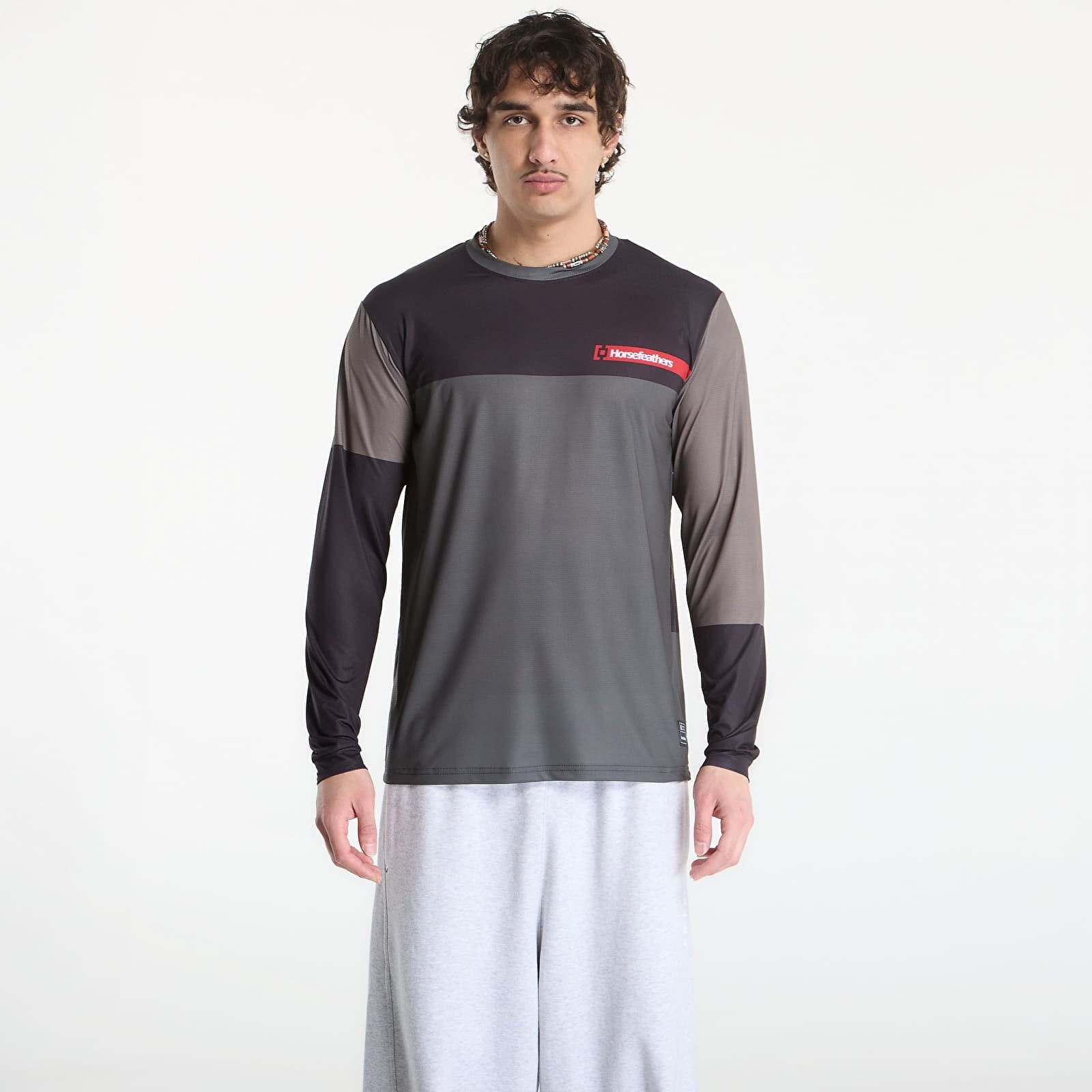 Dres Horsefeathers Quantum Ls Bike Jersey Chimera/ Walnut M