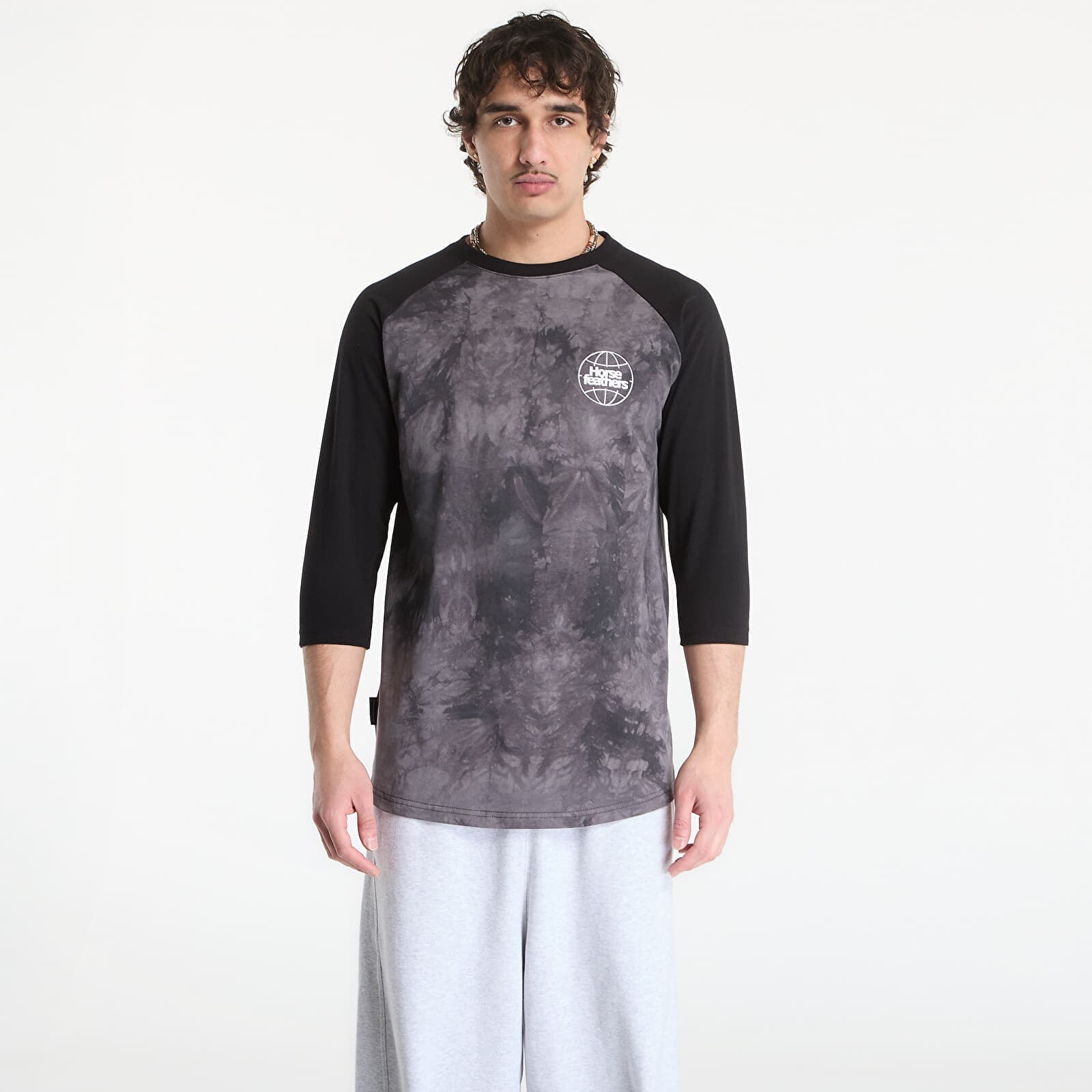 Tričko Horsefeathers Global Raglan T-Shirt Black/ Tie Dye S