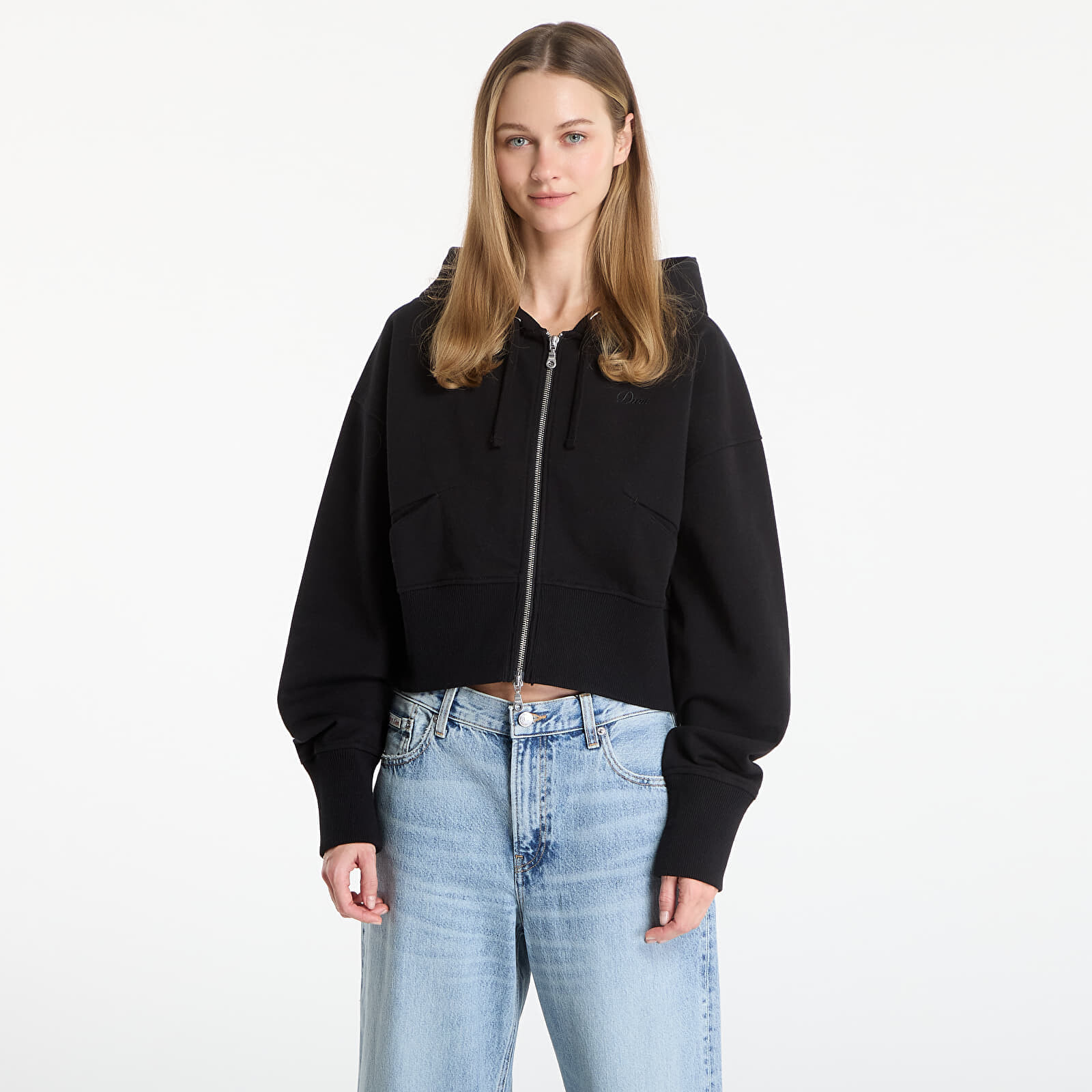 Mikina DIME Cropped Zip Hoodie UNISEX Black M