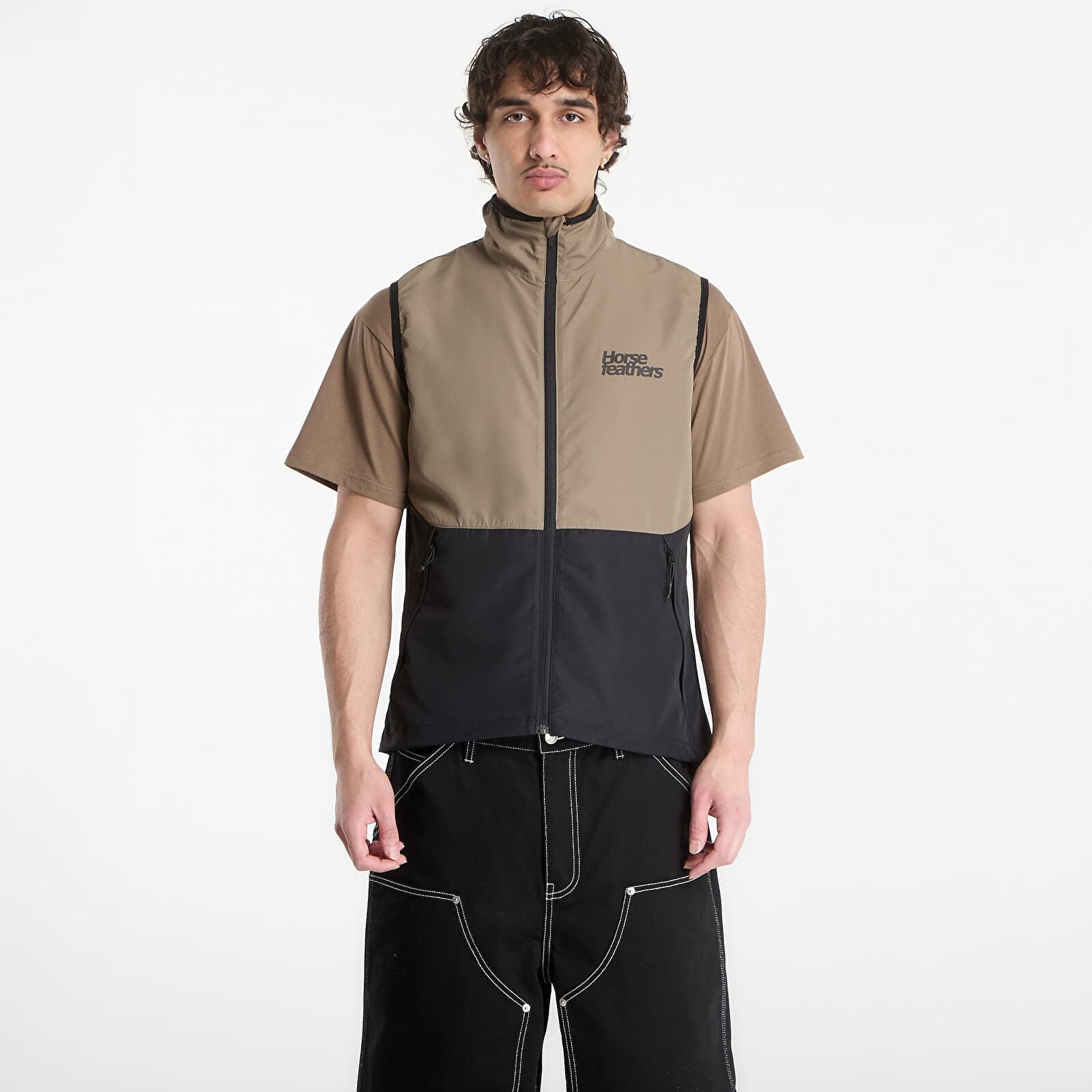 Vesta Horsefeathers Hill Vest Taupe/ Black L