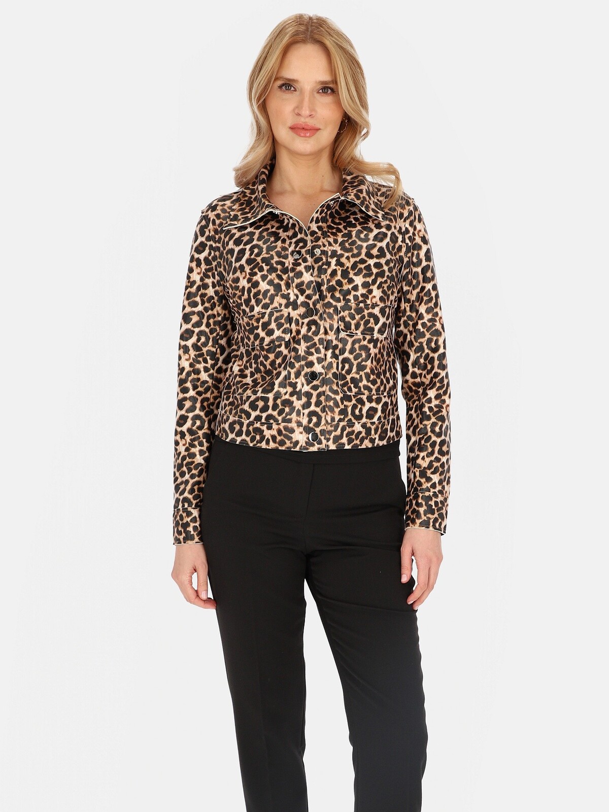 Dámska krátka leopardia bunda