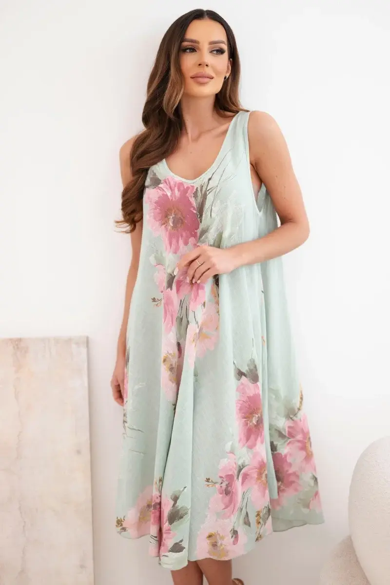 Kesi dámske oversize šaty s V-výstrihom