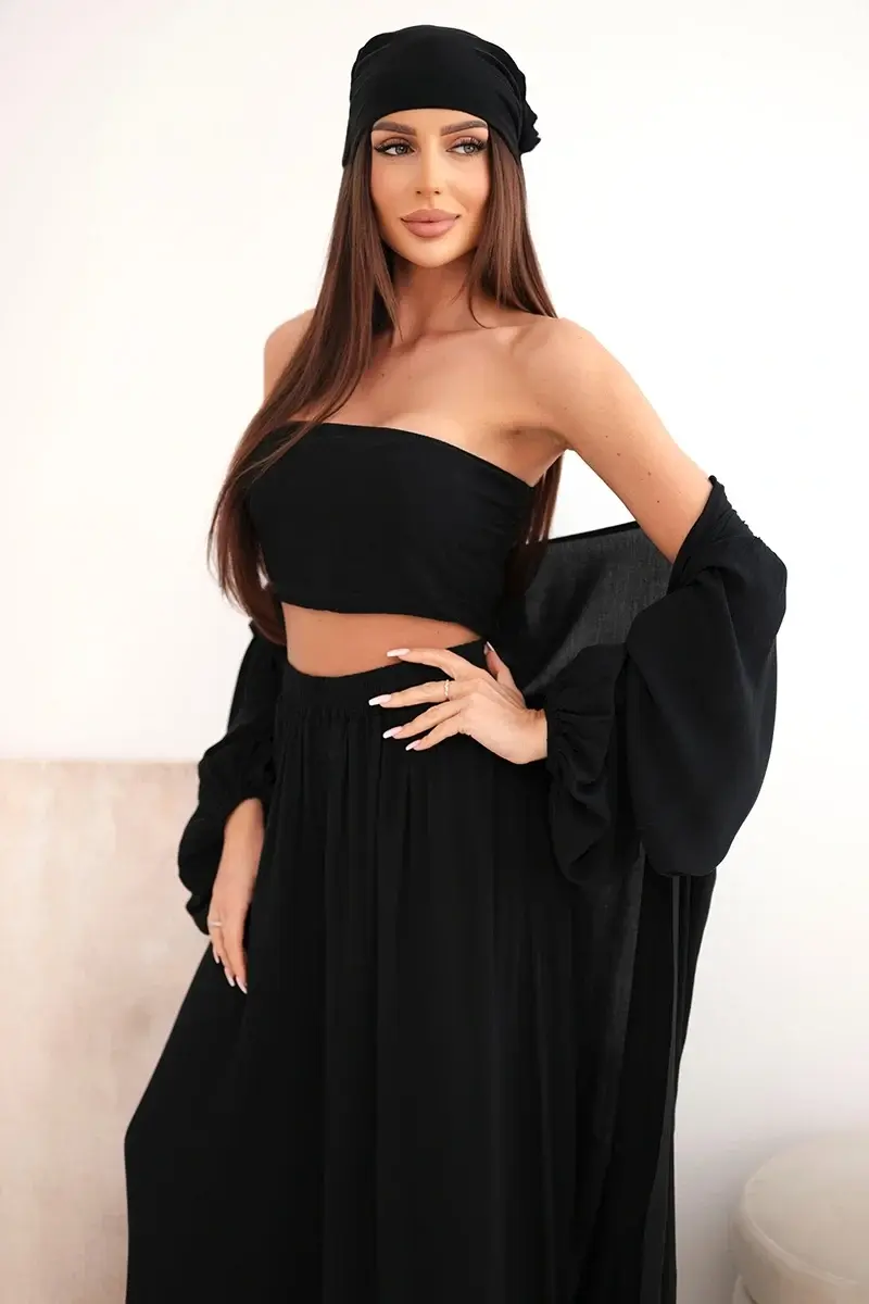 Kesi Włoski dámska súprava 4-dielny boho štýl čierna