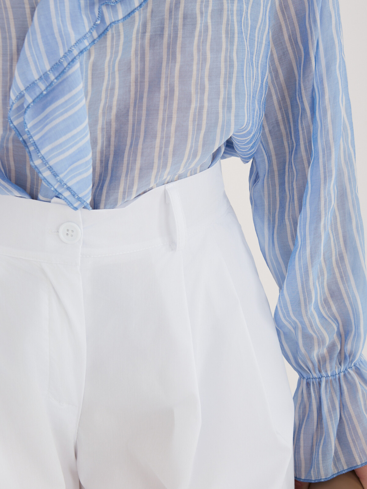 Biele dámske nohavice Palazzo