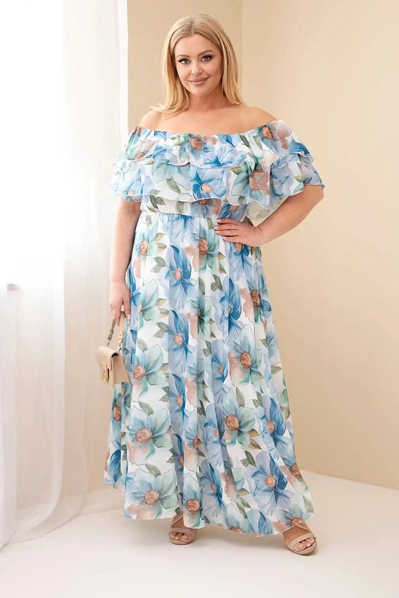 Kesi Włoski Plus-size maxi šaty s volánom
