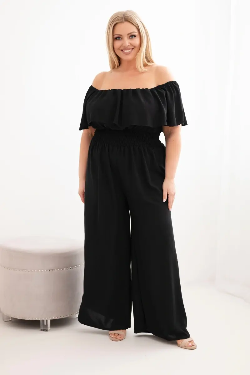 Plus size dámsky overal na ramienka