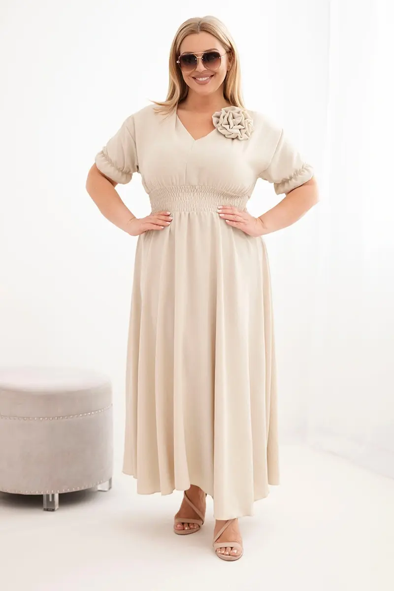 Dámske Plus Size šaty s V-krkom