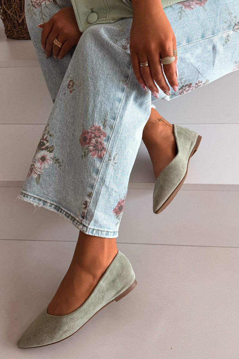 Dámske eco semišové balerínky