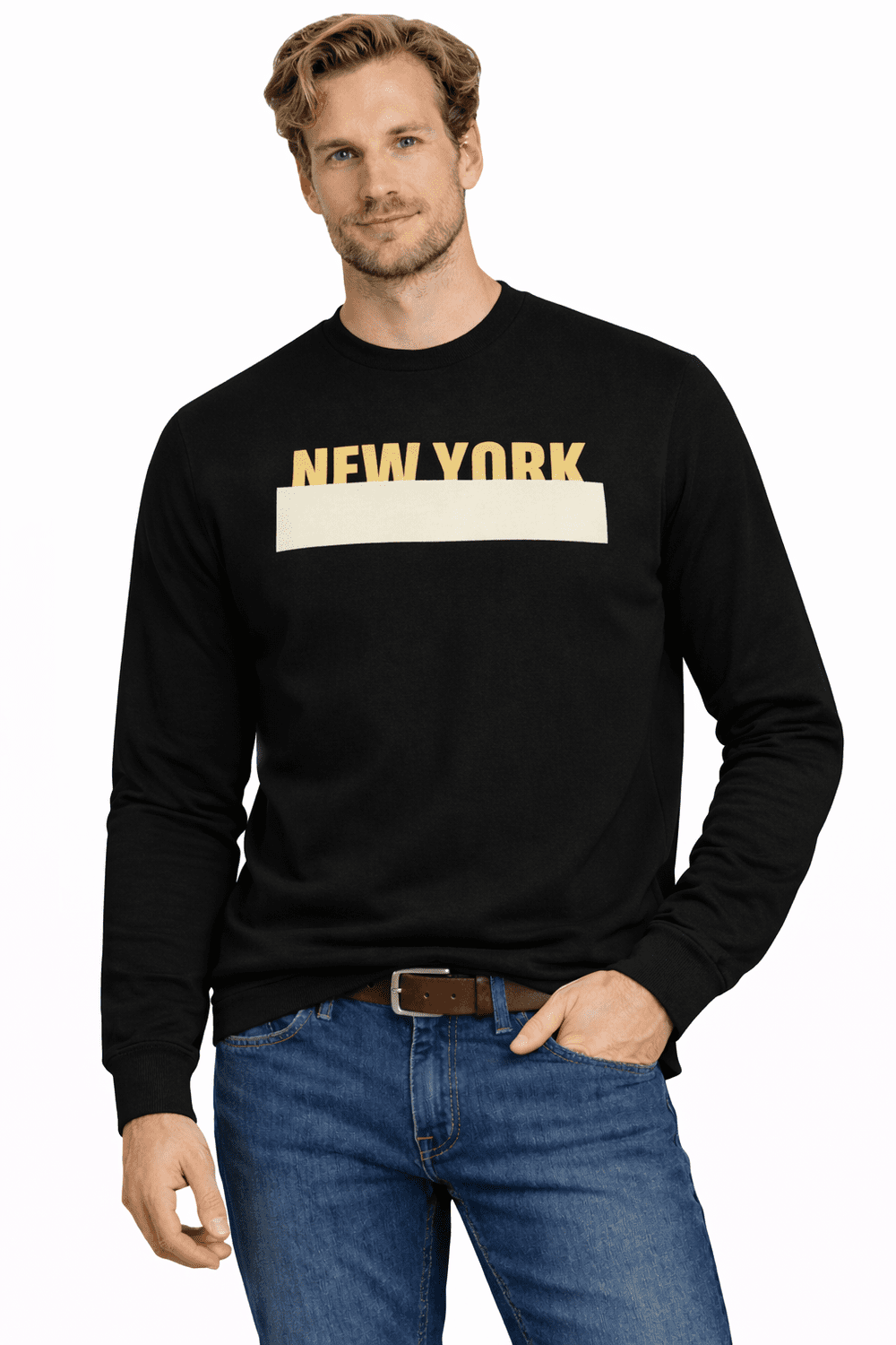 Pánska mikina Jumper 202176 Čierna