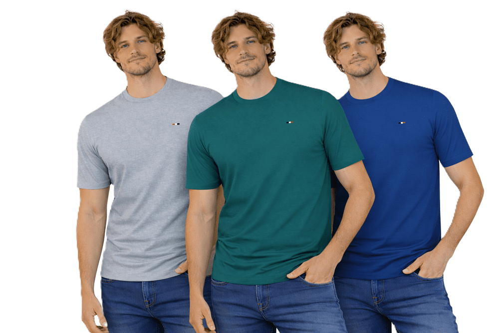 Starlee - Pánske tričko 3ks - Indigo, Šedá, Zelená