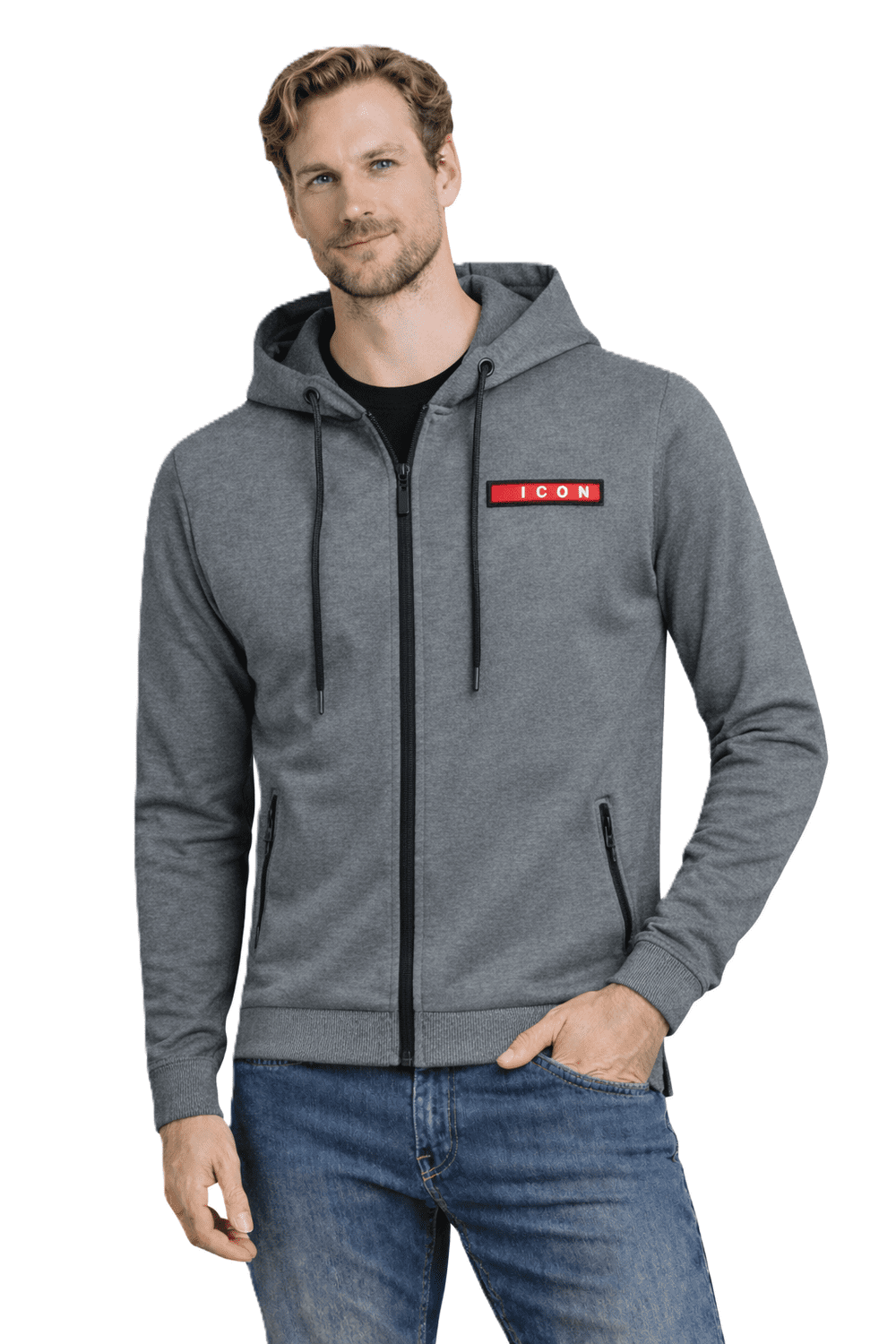 Must - Pánska mikina s kapucňou - B267 Sivá