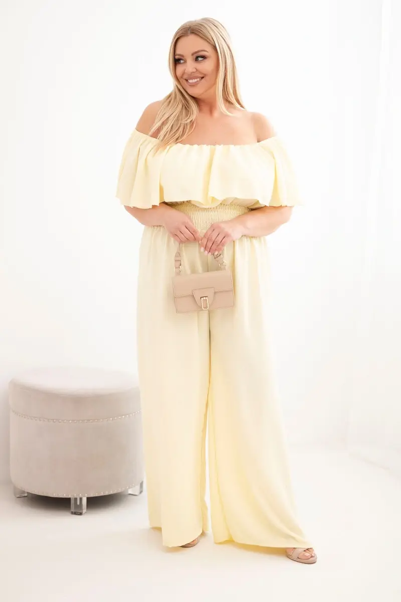 Dámsky plus-size overal Kesi žltý