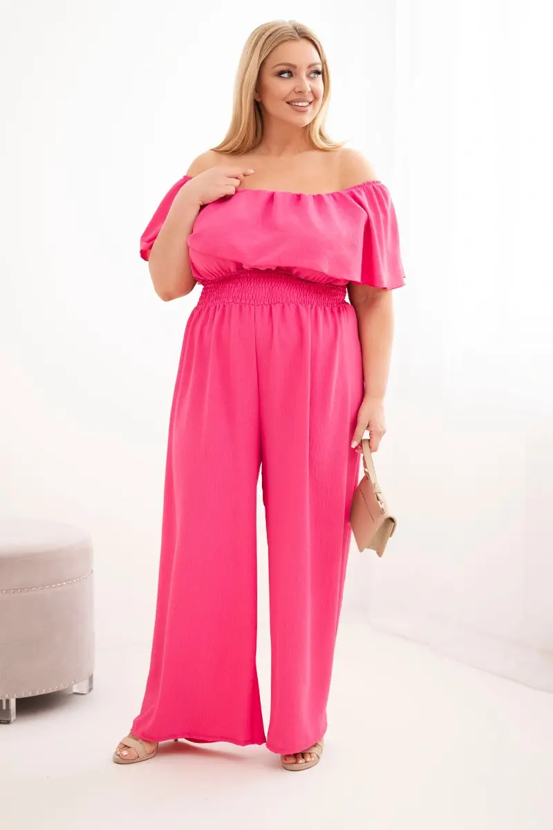 Dámsky plus-size overal s riasením