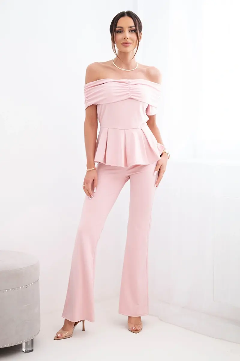 Kesi dámsky set s krátkym rukávom a šortkami žltý