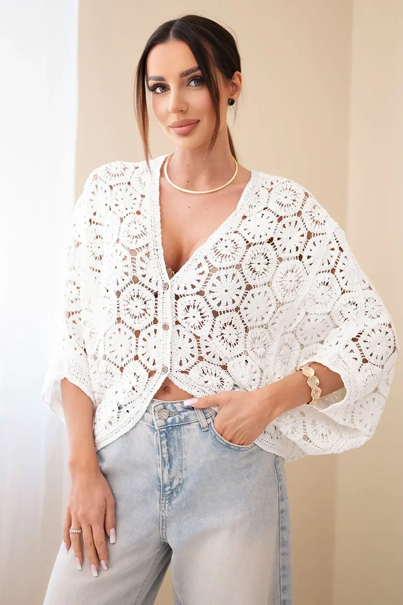 Dámsky letný otvorený sveter s gombíkmi