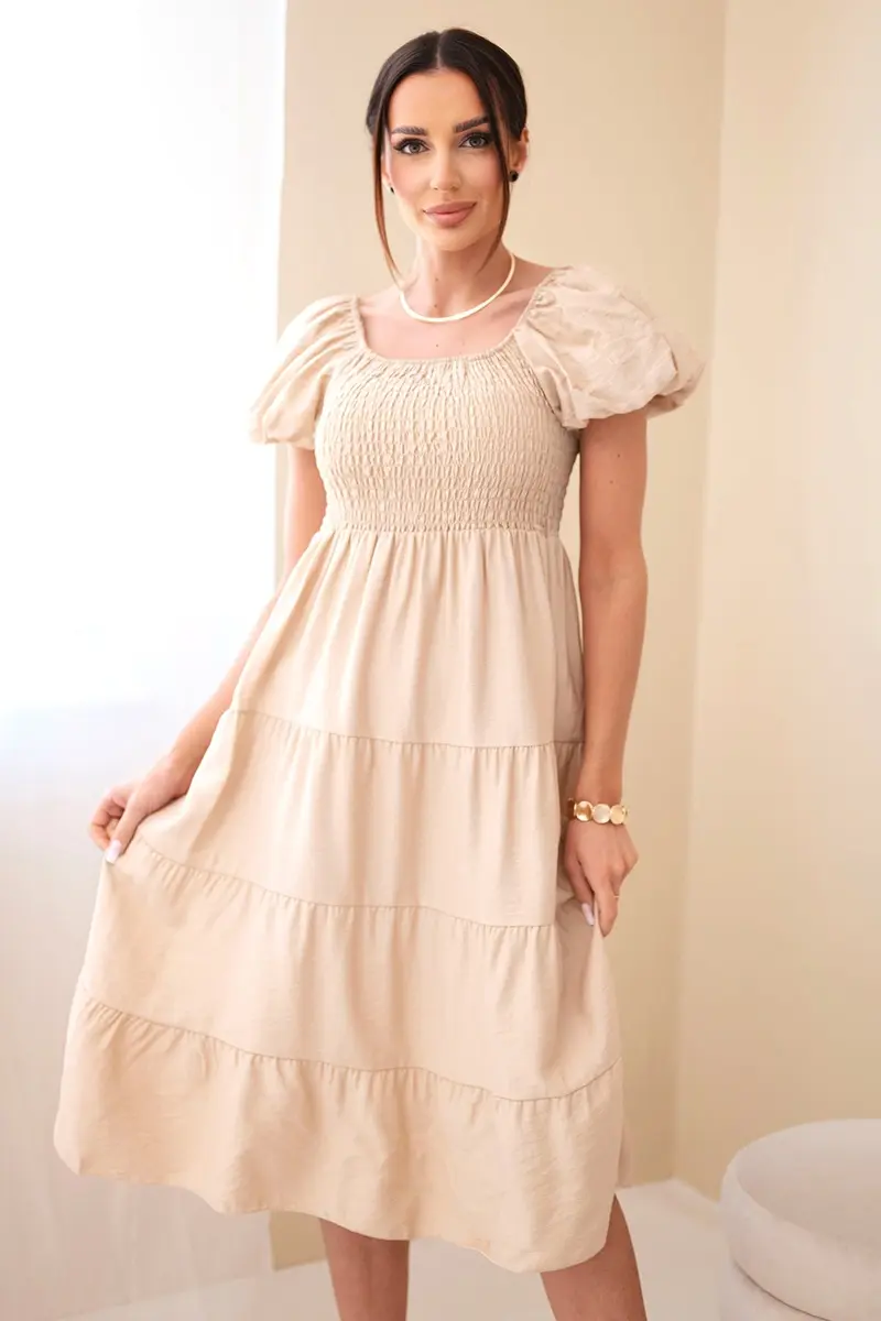 Kesi ženské viskózové šaty khaki