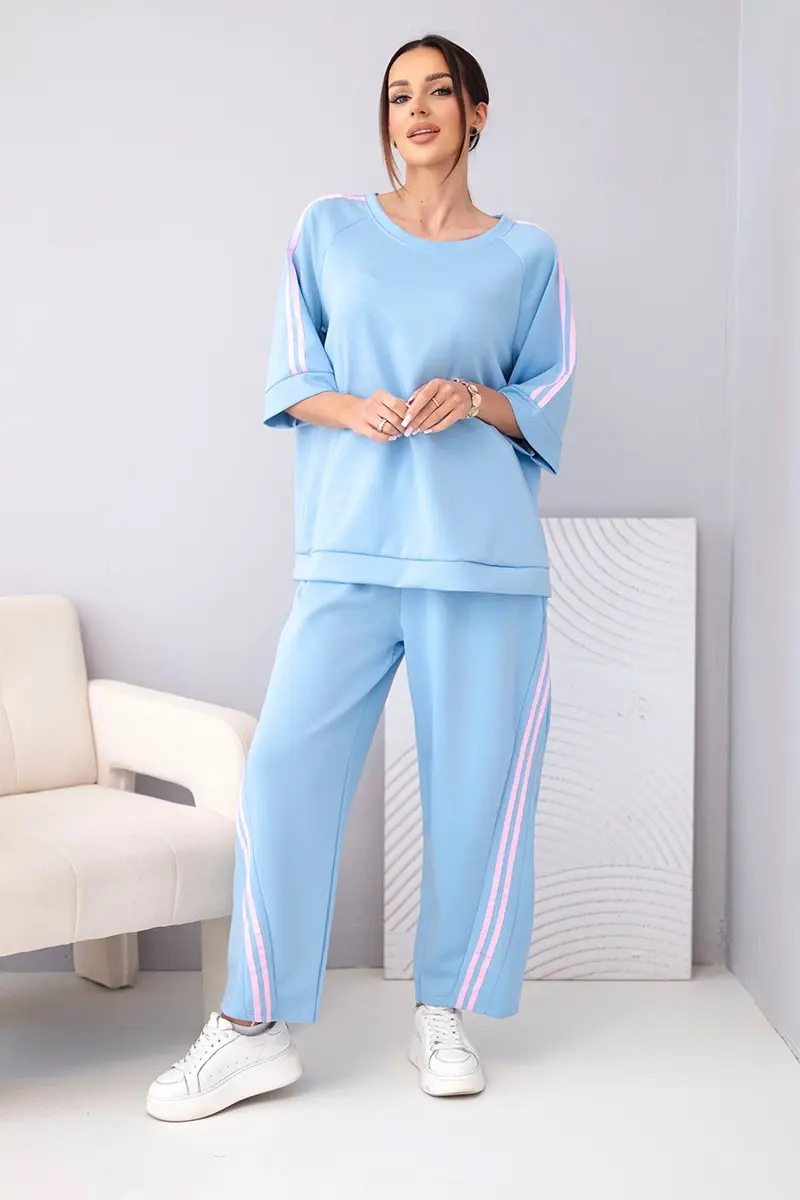 Kesi dámska súprava s pruhmi béžová