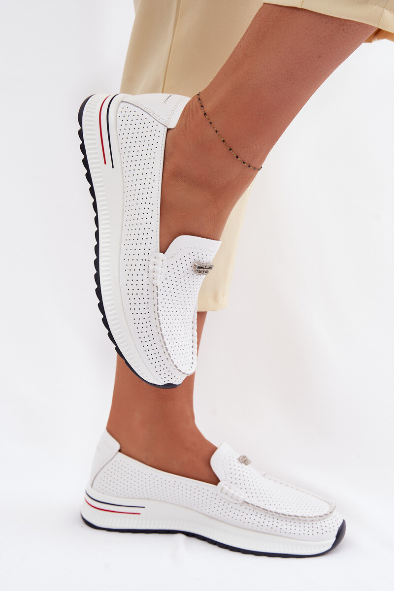 Dámske kožené mokasíny EVENTO Demela biele