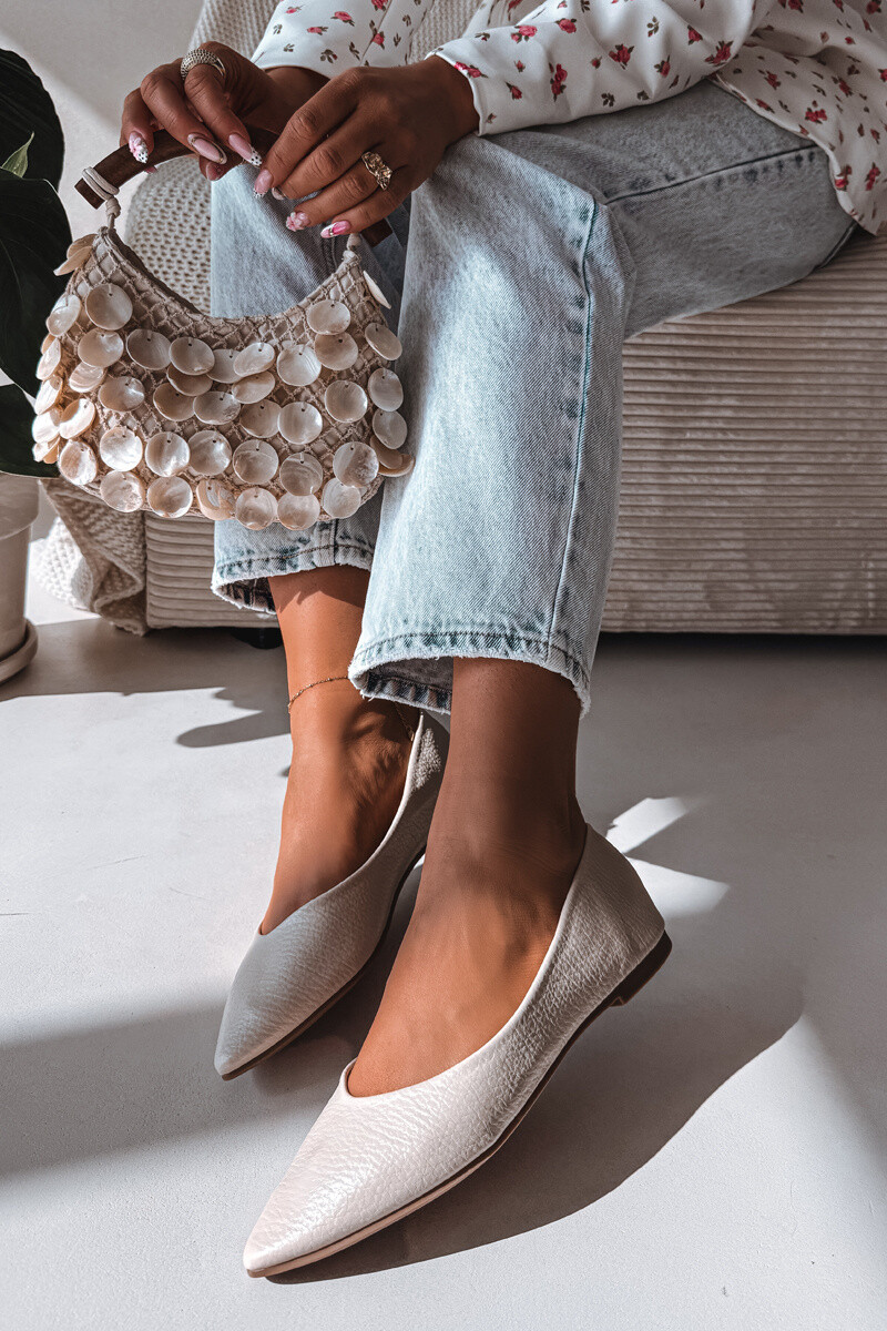 Béžové balerínky z eko kože Nelisa