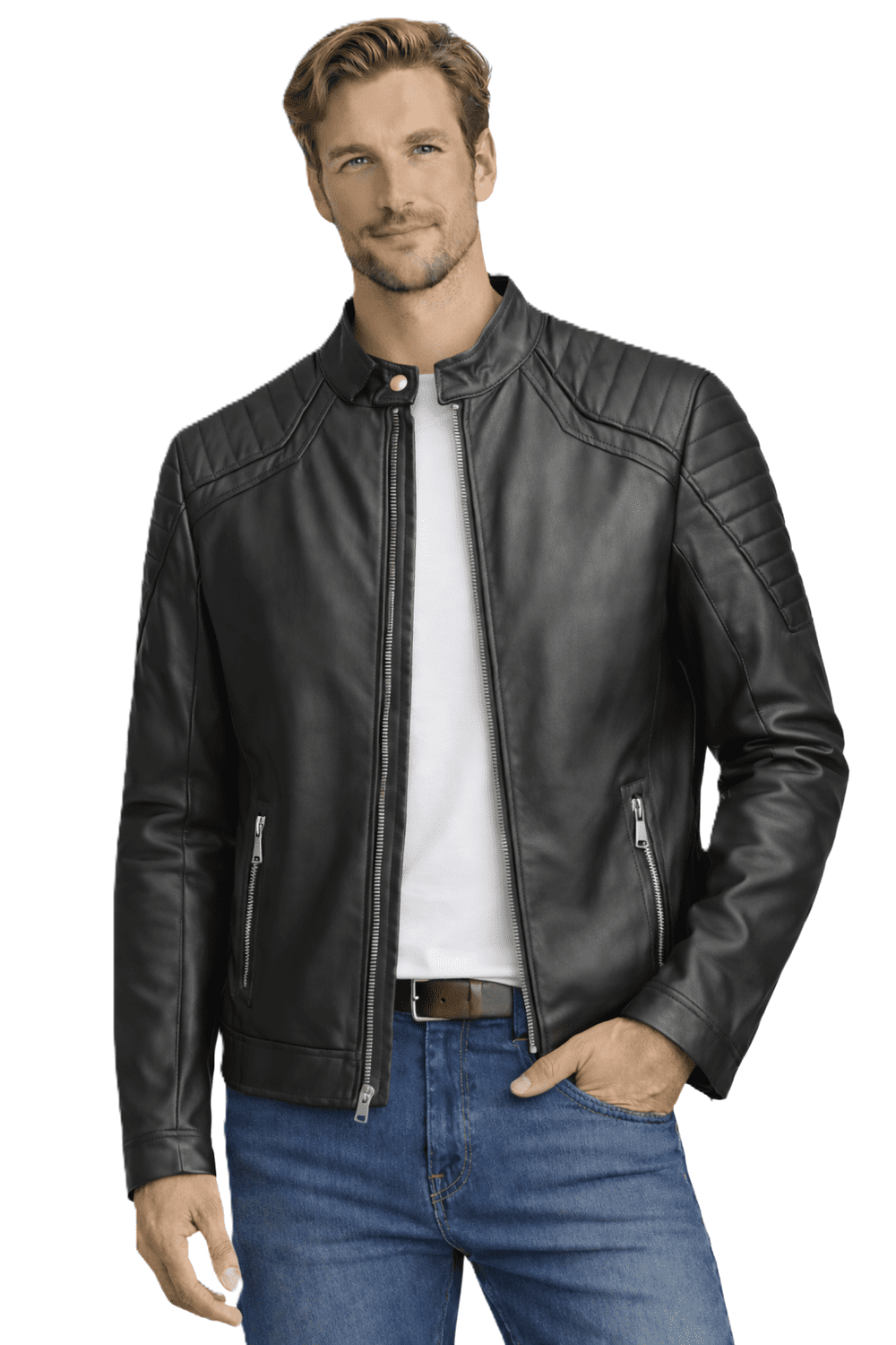 J.Style - Kožená bunda pre mužov