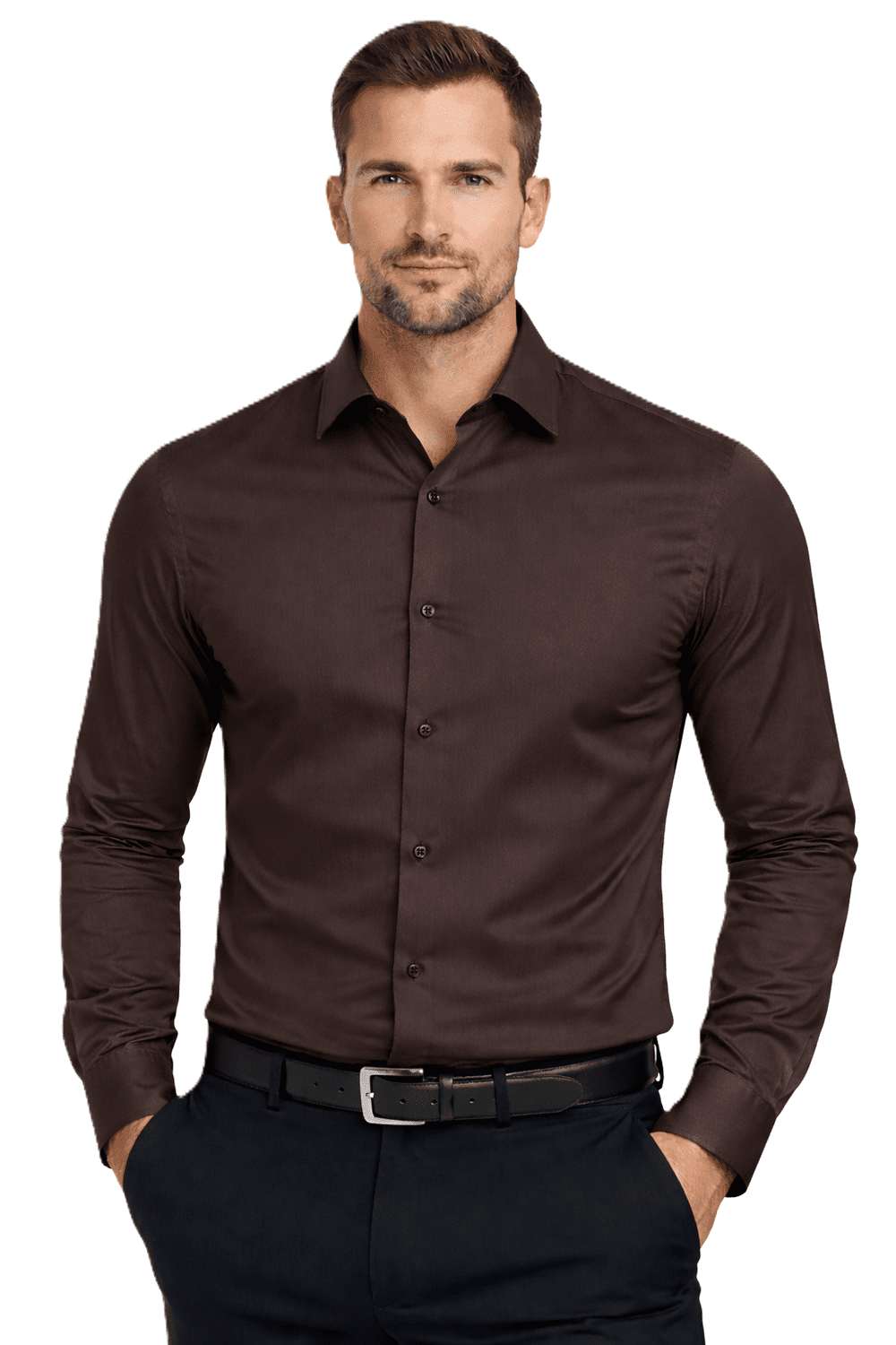 Espada - Pánska košeľa Regular Fit - hneda