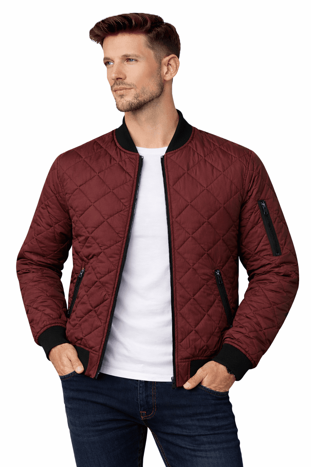 J.Style - Pánska bunda - 8my01 Burgundy