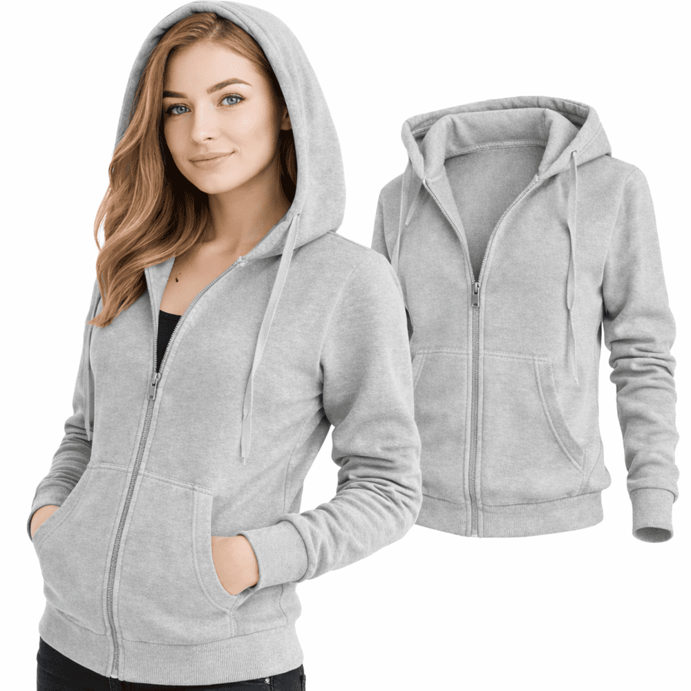 J.STYLE Dámska mikina na zips s kapucňou