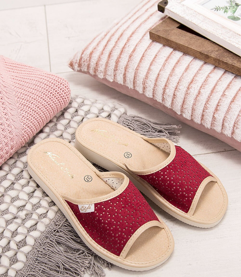 Dámske papuče Natural Style NS-116 červeno-béžové