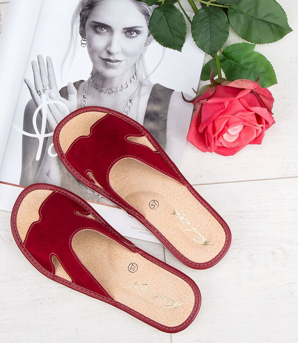 Dámske papuče Natural Style NS-118 červené-béžové