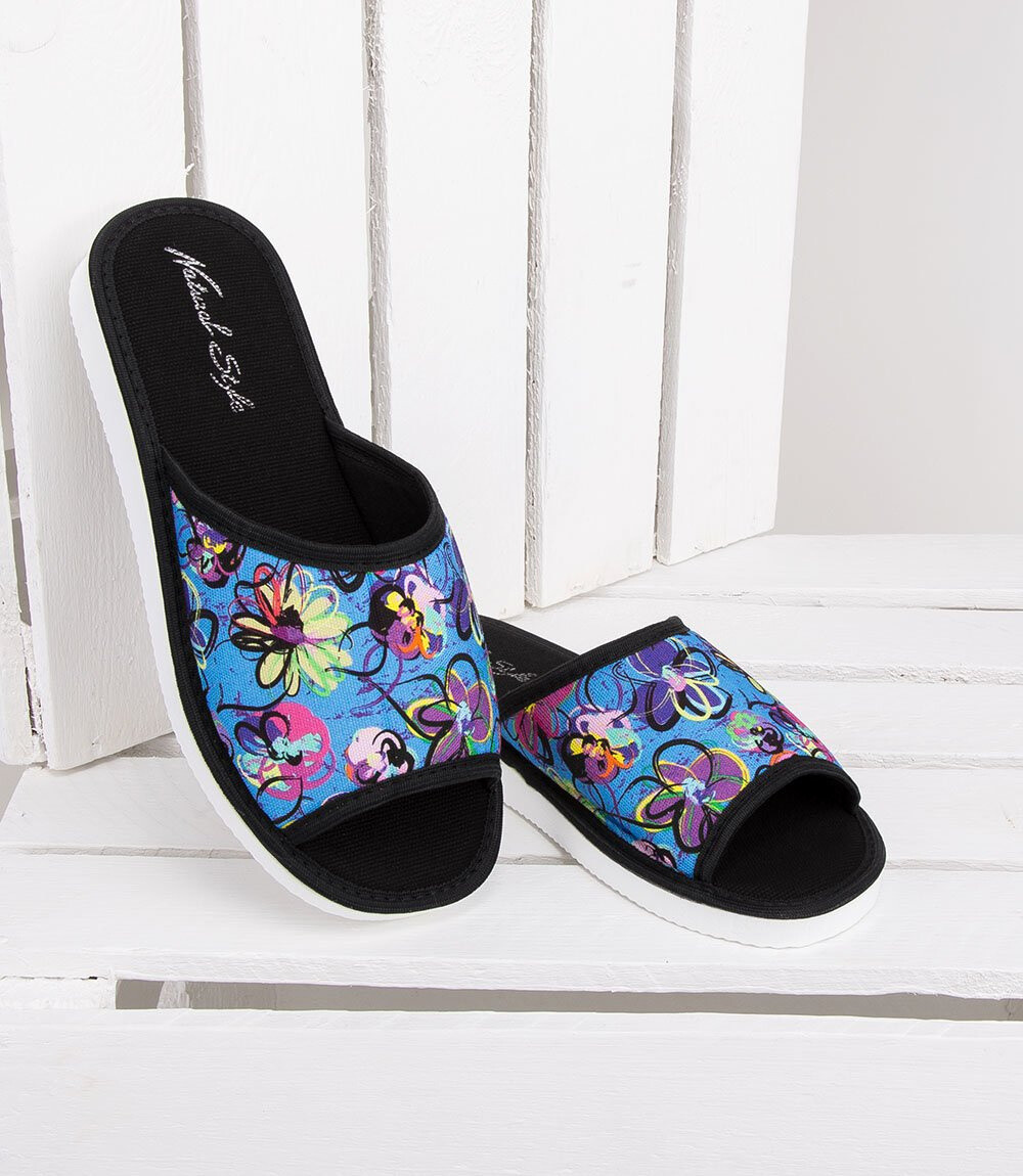 Dámske šľapky NS-033 Čierno-modré