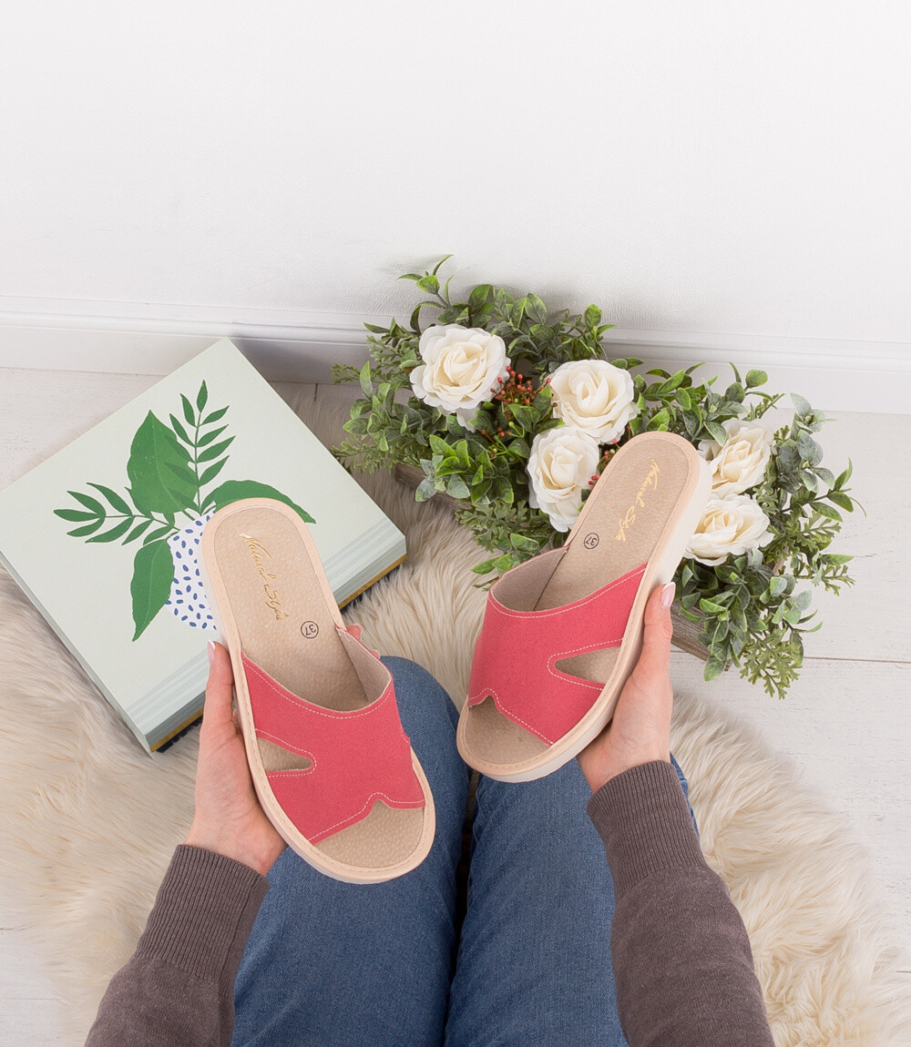 Dámske papuče Natural Style NS-118 ružové béžové