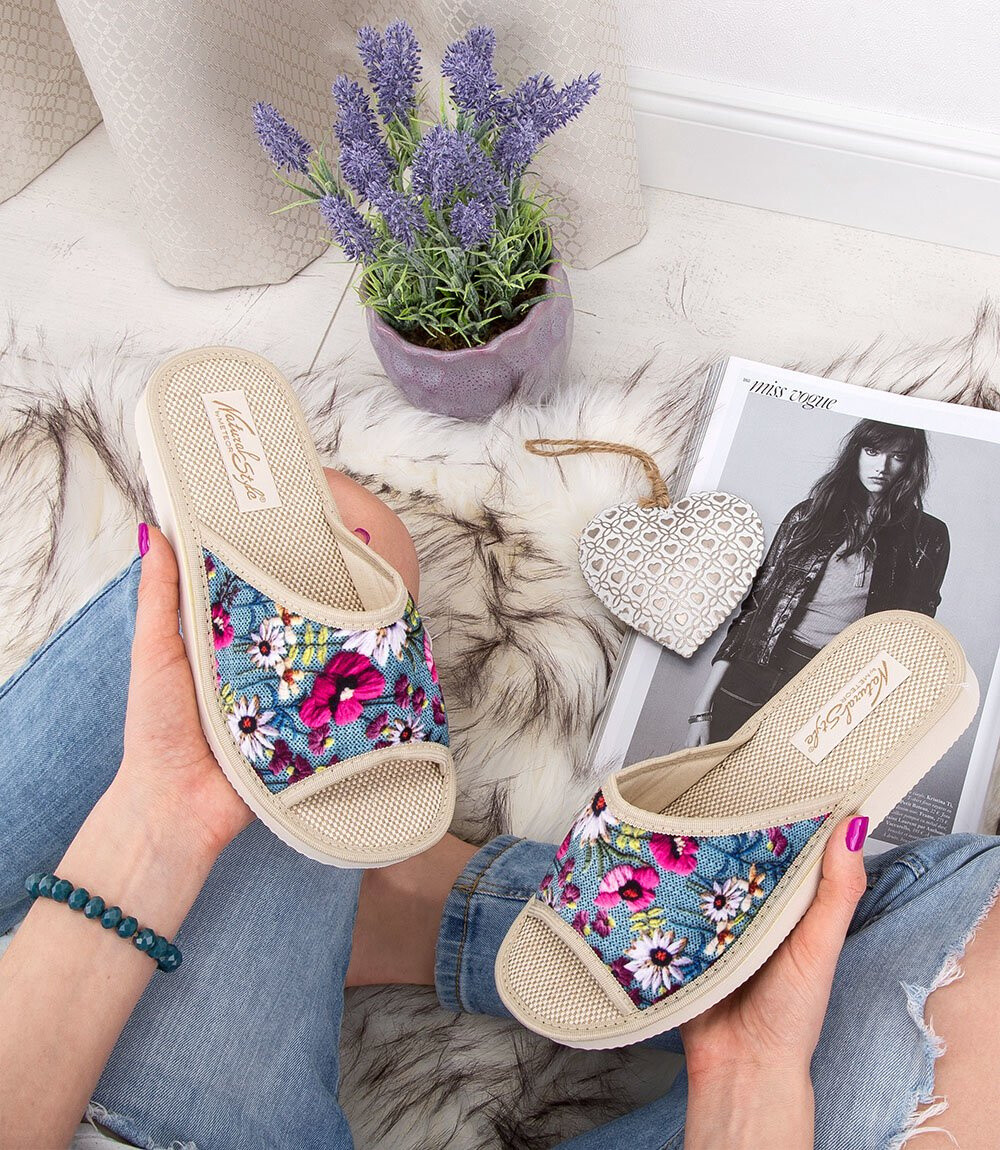 Dámske papuče Natural Style NS-039 modré