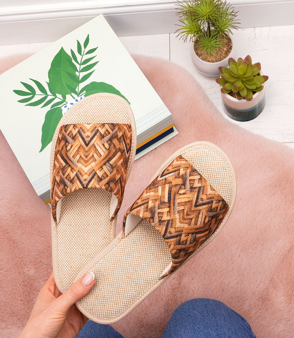 Dámske papuče Natural Style NS-091 hnedo-béžové