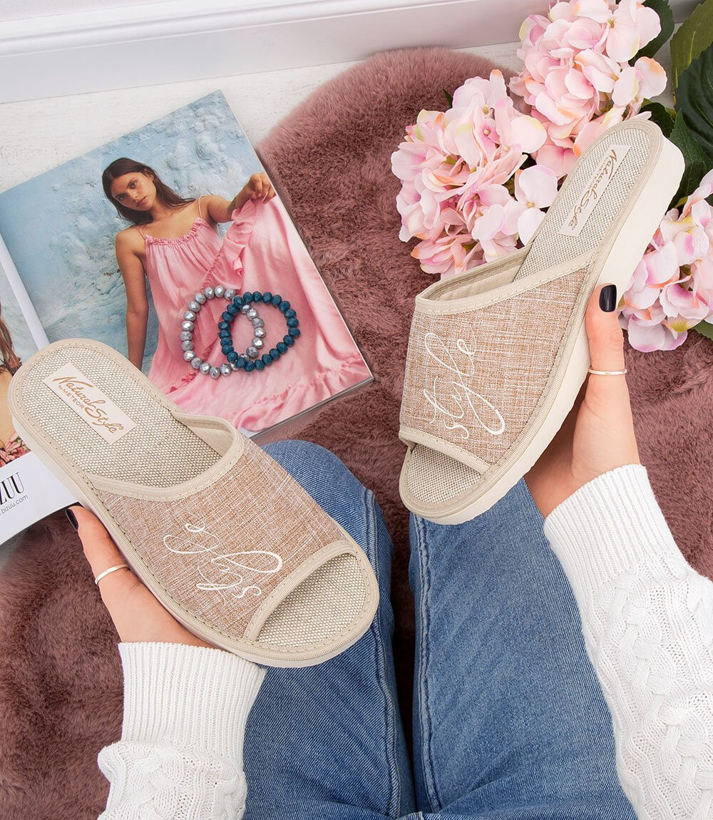 Dámske papuče Natural Style NS-096 béžové