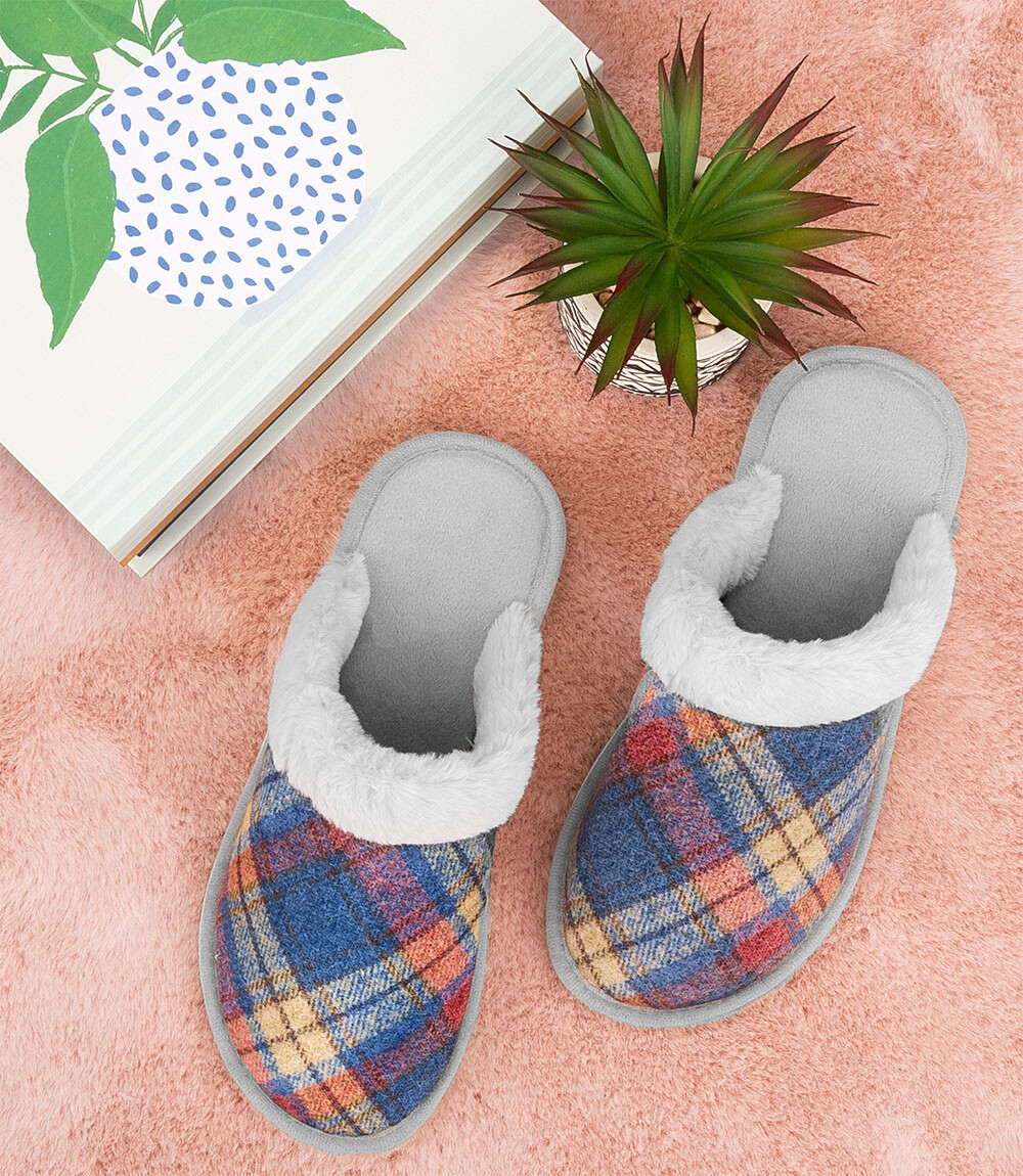 Dámske papuče Natural Style NS-101 modro-sivé