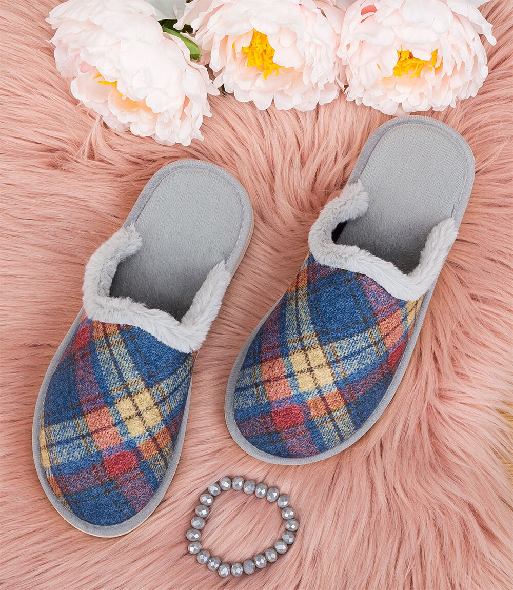 Dámske papuče Natural Style NS-104 modro-šedé