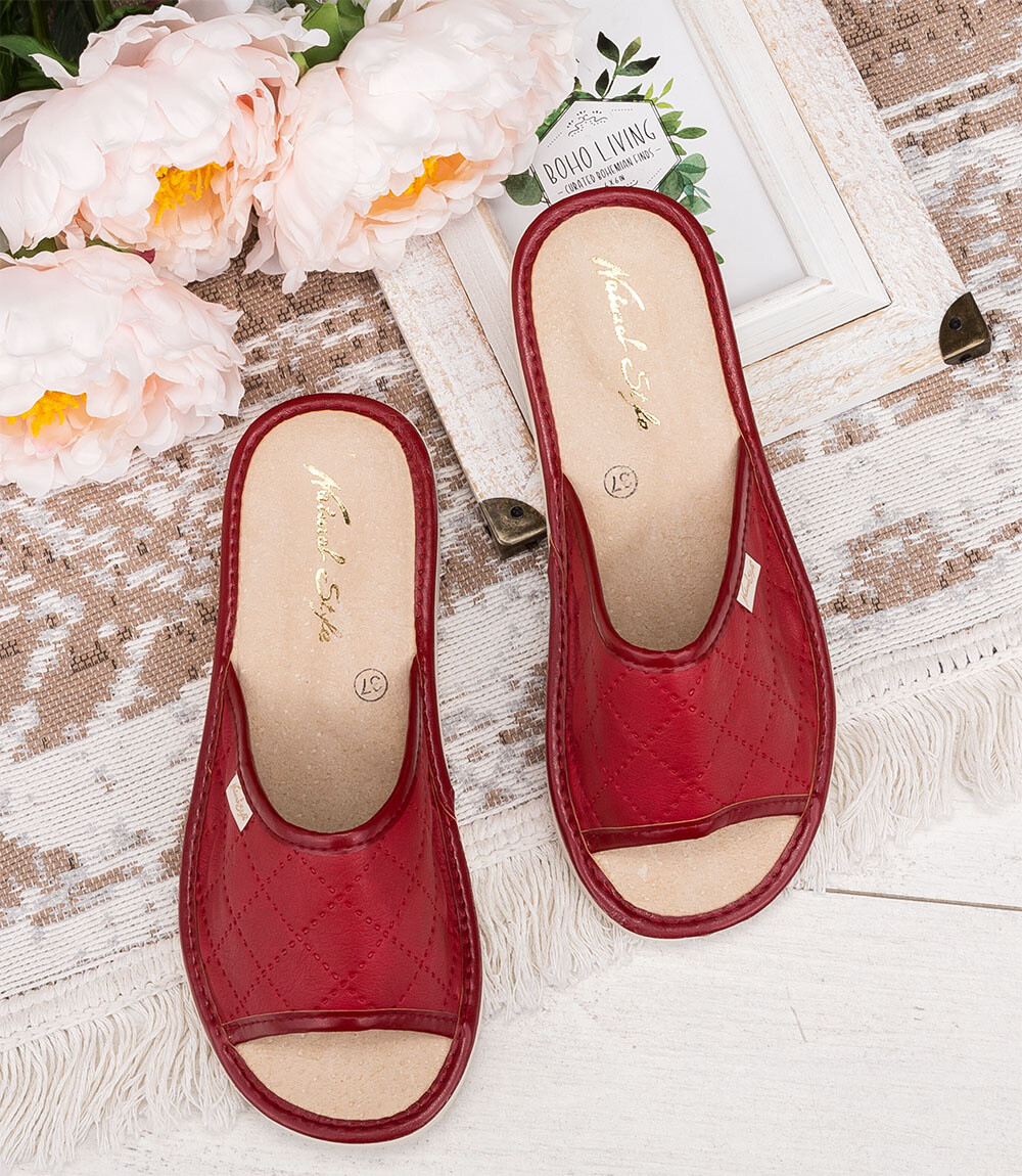 Dámske šľapky Natural Style NS-112 Červeno-béžové